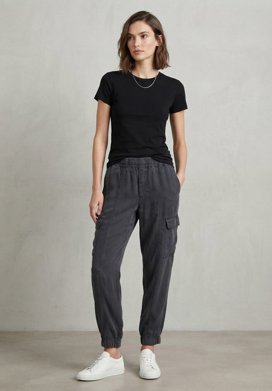 ATM Anthony Thomas Melillo Lyocell Cargo Joggers Charcoal Grey Utility Pants S